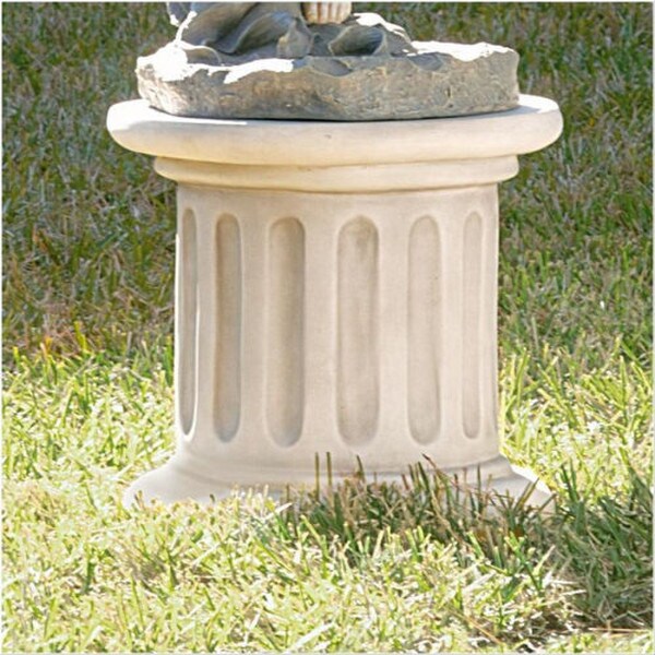 Doric Classical Fluted Plinth Pedestal Column Holds Art Statuary